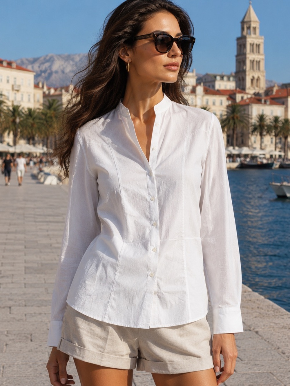 Elegant White Textured Blouse - Picture 15 of 15